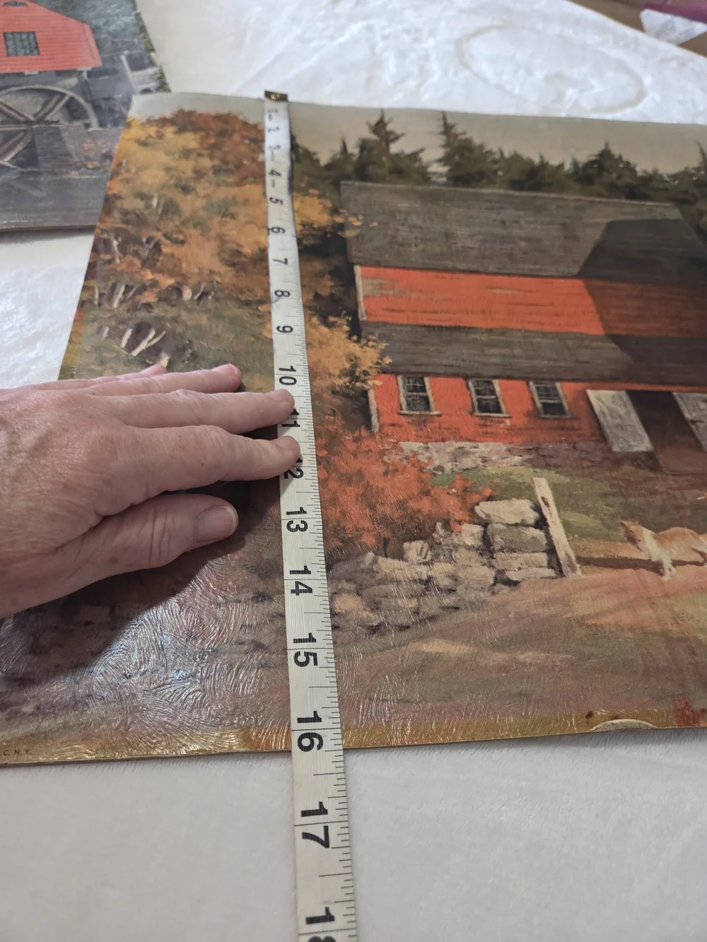 Lithograph Prints Red Barns, Red Barn Magazine, E Thomas, Brightwell